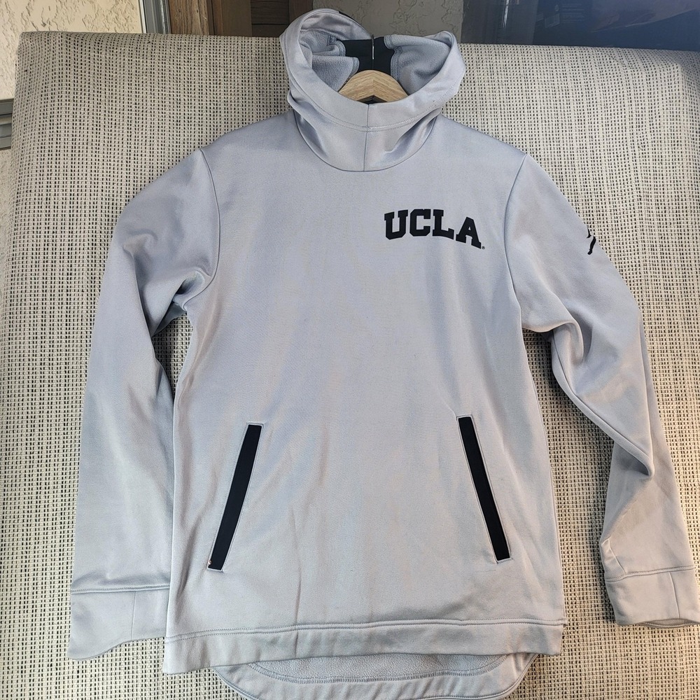 UCLA Bruins Hoodie Pullover Mens Small Gray Black College Therma-Fit Jordan Nike